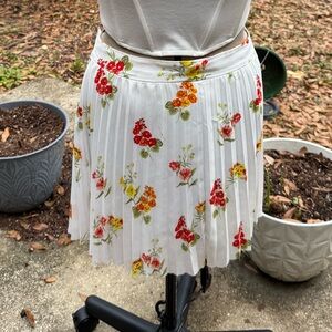 LOFT Floral Pleated Mini Skirt